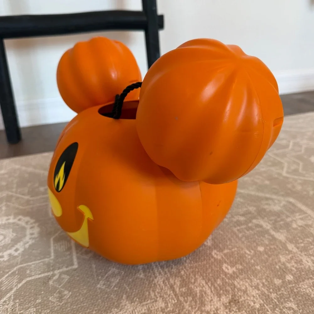 Disney 2023 Mickey Mouse Pumpkin Trick Or‎ Treat Bucket Halloween Candy Pail - Picture 3 of 7